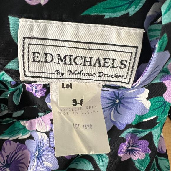 Vintage E.D. Michaels Dress Womens Small Floral Maxi Fairy Grunge Event Romantic - Picture 2 of 13